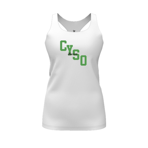 [FT0TRBWH-FYS-LOGO1] Decker Racerback Tank Top (Female Youth S, White, Logo 1)