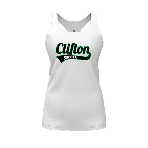 [FT0TRBWH-FYS-LOGO2] Decker Racerback Tank Top (Female Youth S, White, Logo 2)