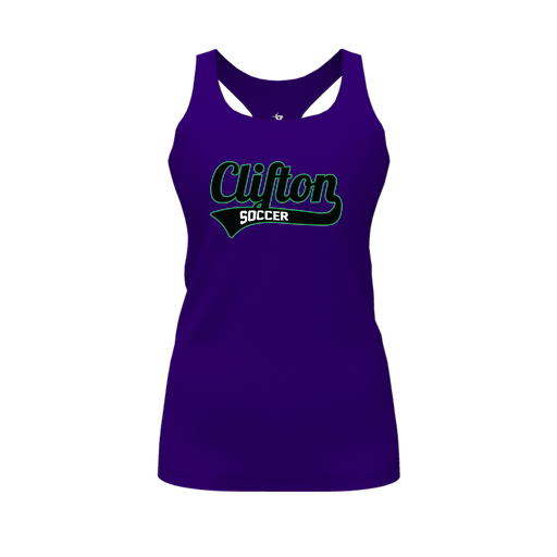 [CUS-DFW-RCBK-PER-PUR-FYS-LOGO2] Racerback Tank Top (Female Youth S, Purple, Logo 2)