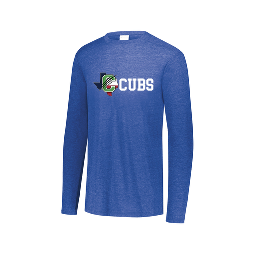 [3075.U55.XS-LOGO3] Decker Men's Tri-Blend T-Shirt - Long Sleeve (Adult XS, Royal, Logo 3)