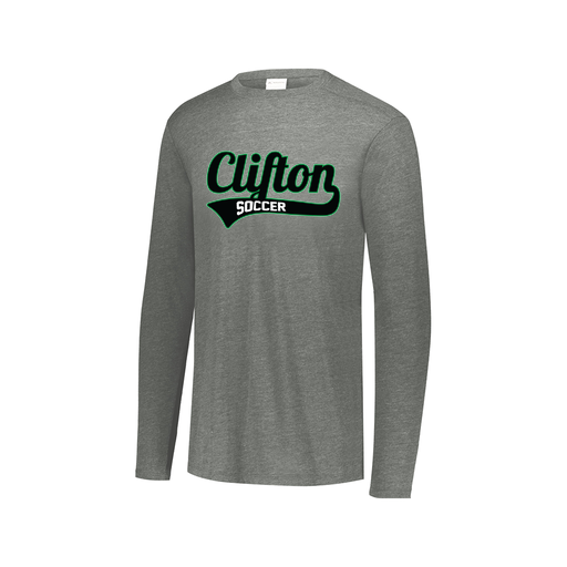 [FTLCUBGY-AXS-LOGO2] Decker Men's Tri-Blend T-Shirt - Long Sleeve (Adult XS, Gray, Logo 2)