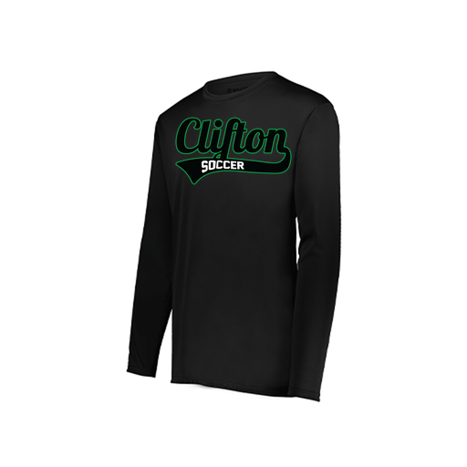 [222823.080.S-LOGO2] Youth LS Smooth Sport Shirt (Youth S, Black, Logo 2)