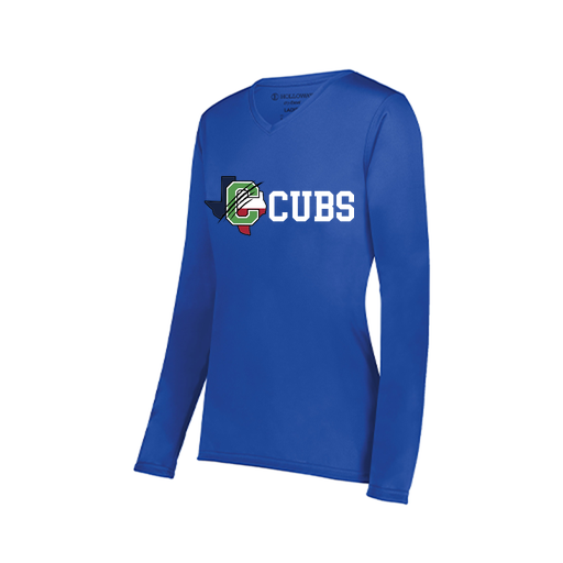 [222824.060.S-LOGO3] Ladies LS Smooth Sport Shirt (Female Adult S, Royal, Logo 3)