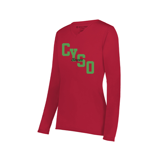 [222824.083.S-LOGO1] Ladies LS Smooth Sport Shirt (Female Adult S, Red, Logo 1)